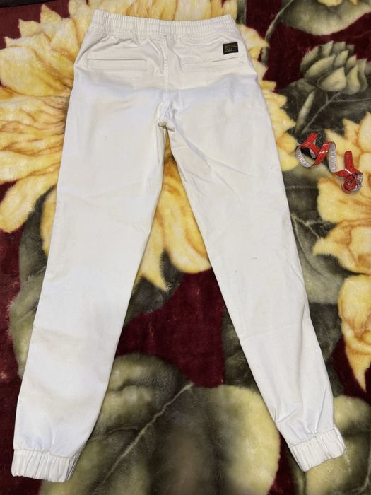 Жіночі білі котонові штани / джогери
