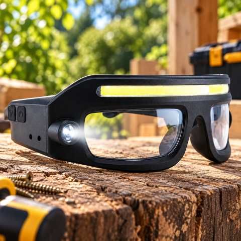 Окуляри з LED-підсвічуванням і датчиком руху / Акумуляторні окуляри з ліхтарем LED