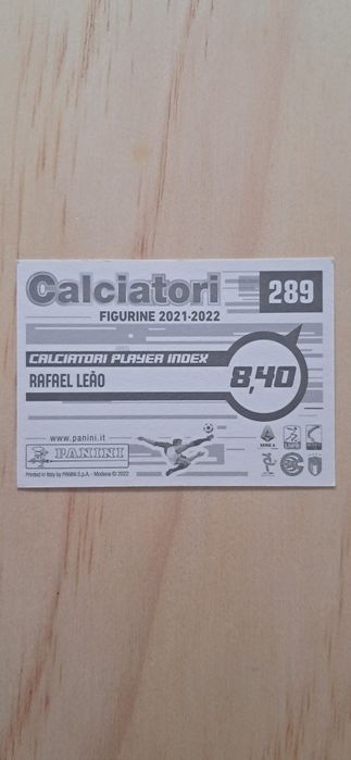 Cromo futebol de Rafael Leao(Calciatori)da Panini