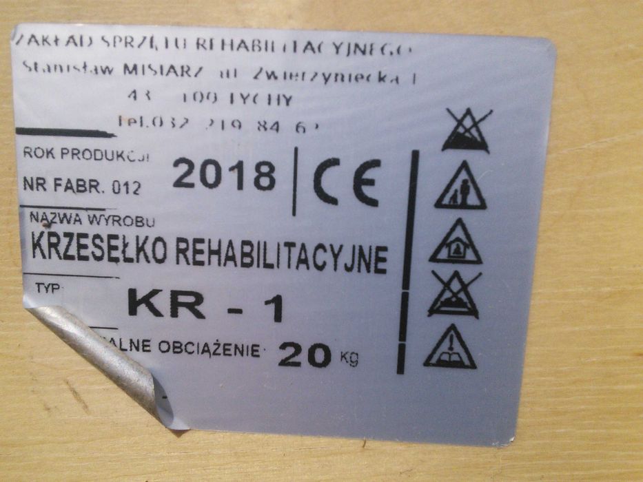 Sprzedam krzesło rehilibitacyjne KR 1