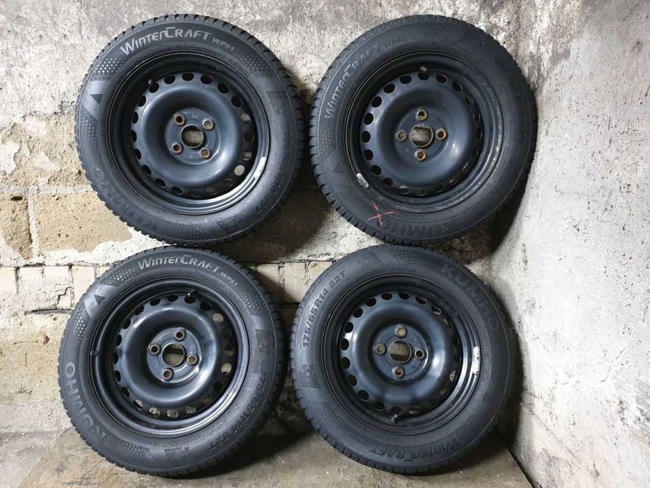 Felgi stalowe R14 4x100 opony zimowe 175/65R14 6mm Hyundai Kia Toyota