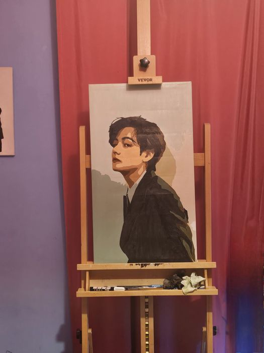 V BTS quadro pintura à mão