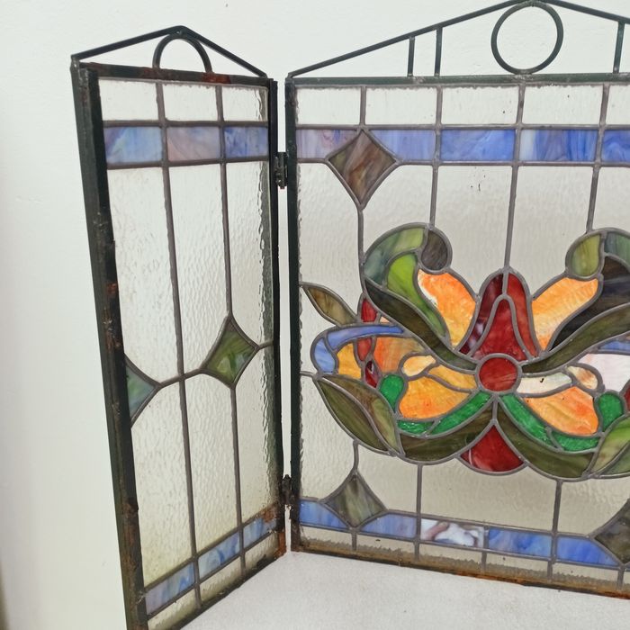 Witraż,ekran kominkowy 108/74cm.