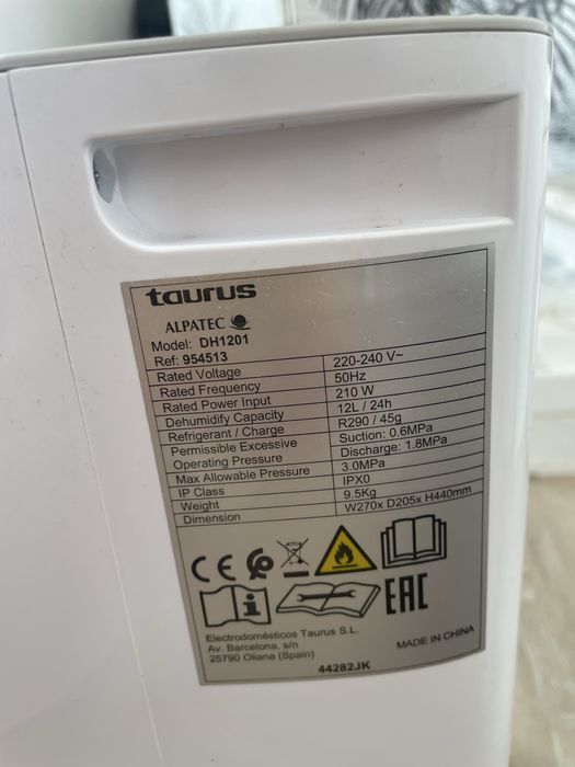Desumidificador Taurus DH1201 – 12L/24h