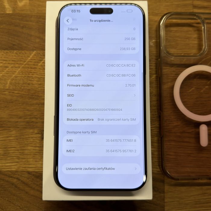 iPhone 16 Pro Max 256GB 91% baterii