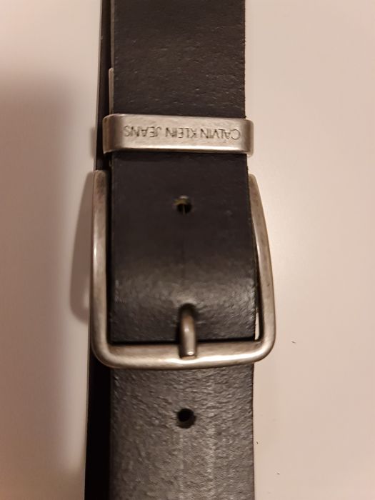 Pasek męski skórzany CALVIN KLEIN czarny dł. 106 cm Made in Italy