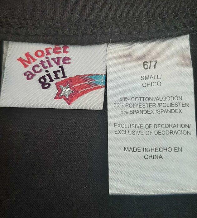 Moret Active Girl czarna bluza dziewczęca 6-7 lat