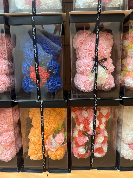 Ведмедик з 3D троянд.Подарунок дівчині на Новий Рік/День Народження