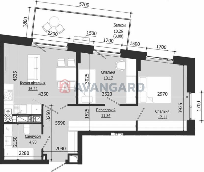 Продаж 2-кімнатної квартири