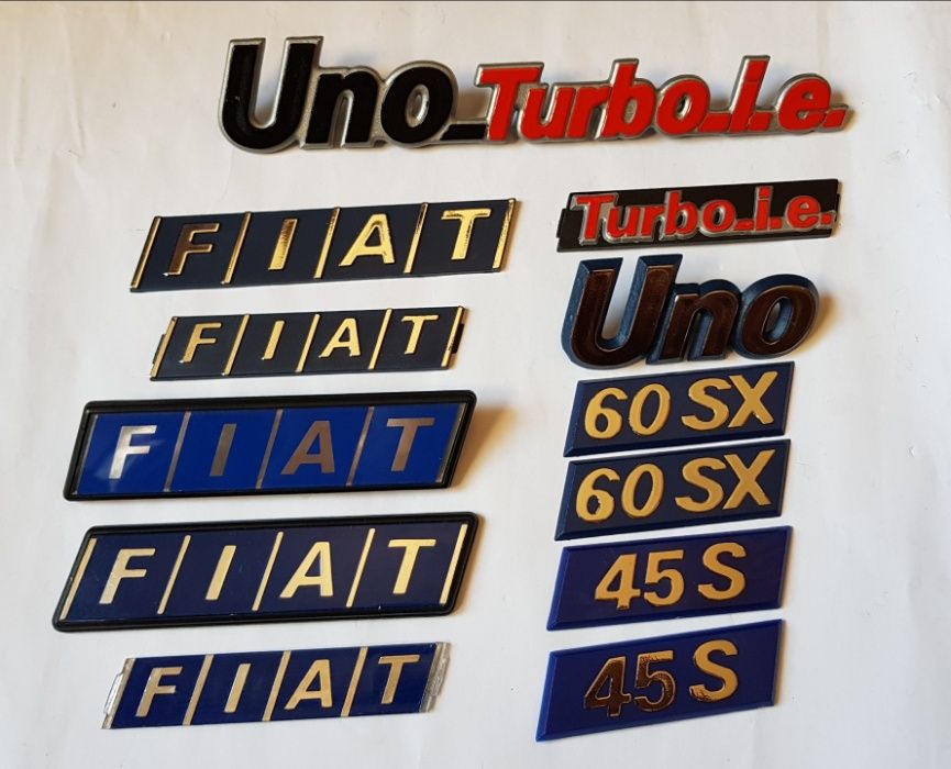 UNO Fiat Emblemas logos simbolos legendas novos