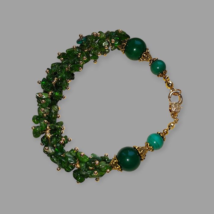 Bransoletka DIOPYSYD - zielony wachlarz