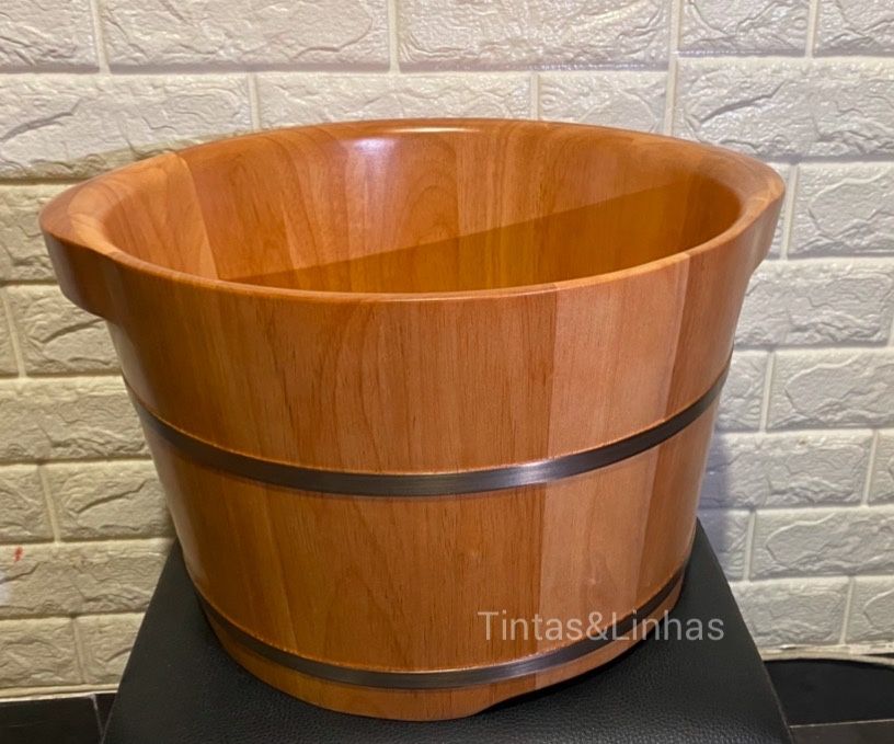Bacia de pedicura em madeira, novo