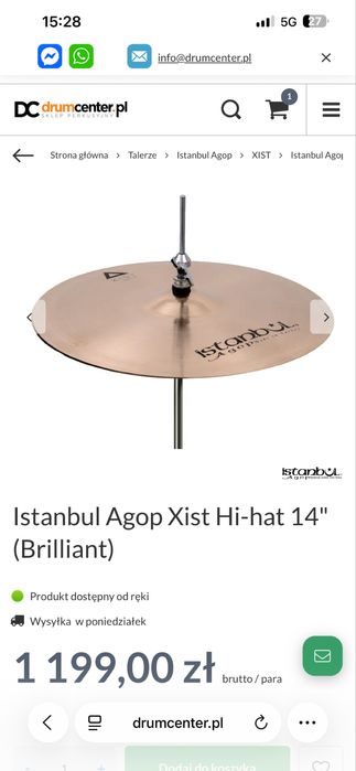 Hi-hat istanbul agop xist brillant 14”