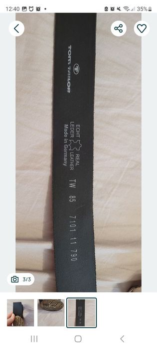 Pasek skorzany, czarny