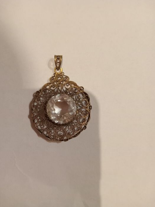 Кулон советского времени с горным хрусталем