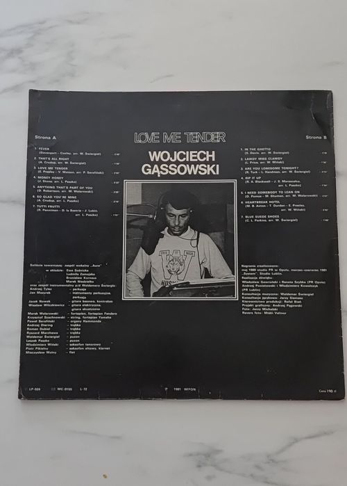 Wojciech Gąssowski Love Me Tender vinyl 1 wydanie  1981r