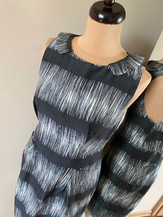 S m banana republic sukienka jedwab silk midi wzory basic 36 38