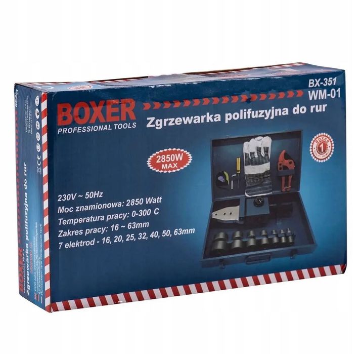 Паяльник для пластикових труб Boxer BX-351[2820 Вт/0-300 °C/7 насадок]
