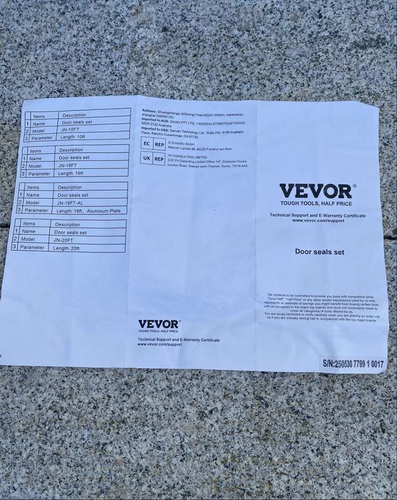 Vedaçao para porta de garagem
