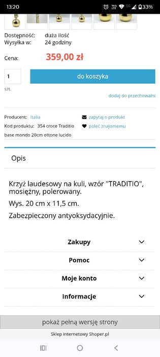 Krzyż laudesowy na kuli