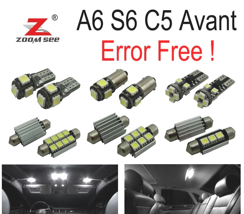 KIT COMPLETO DE 26 LÂMPADAS LED INTERIOR PARA AUDI A6 S6 C5 AVANT WAGON 1998-2004