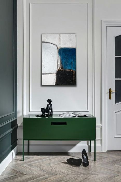 Интерьерная фактурная картина абстракция поталь золото акрил