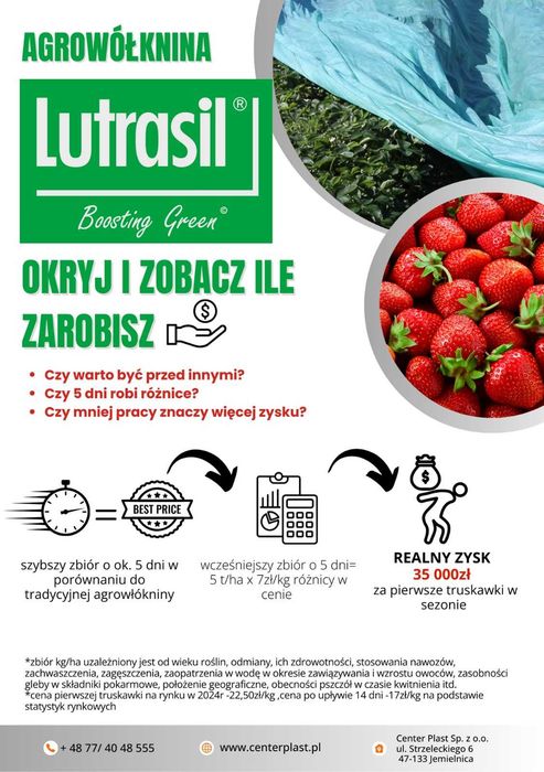 Agrowłóknina Lutrasil  BOOSTING GREEN P23