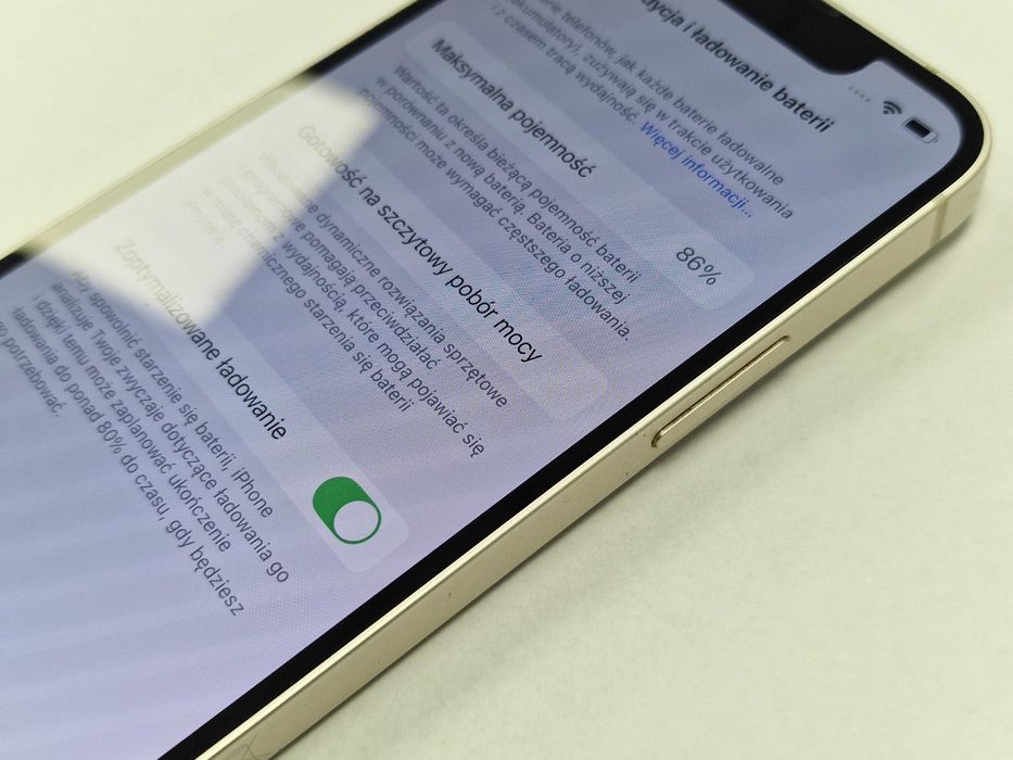 iPhone 13 mini 128GB/ Starlight/ Bateria 86%/ Grade A-/ Gwar+Ładowarka