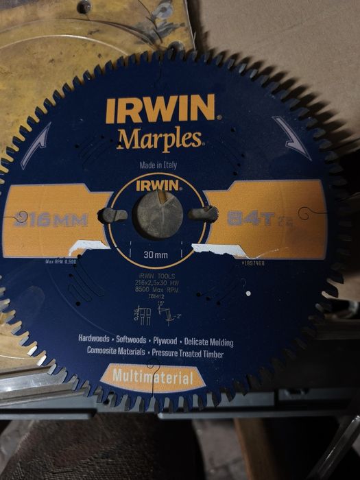 Tarcza tnąca IRWIN Marples 216x30mm 84T