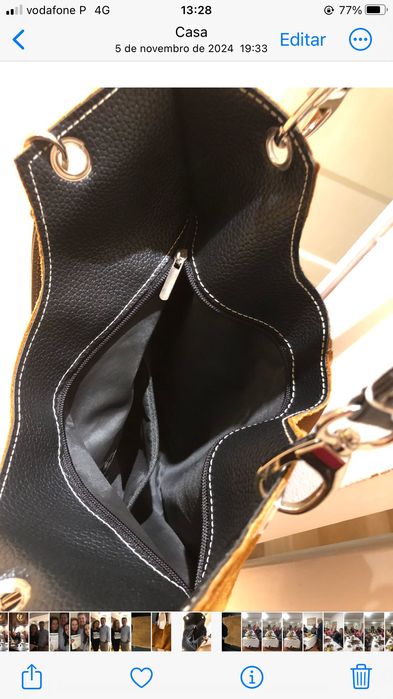 Mala de camurça em camel