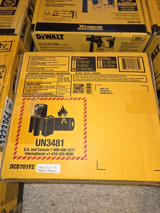 DeWALT DCH072 12V, DCK221 12V, DCD701 12V