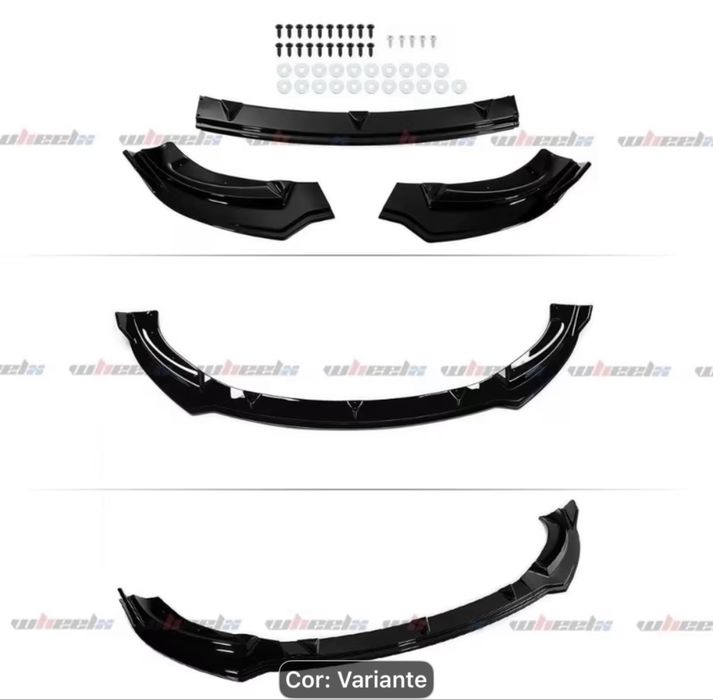 Lip frontal preto brilhante para tesla Y