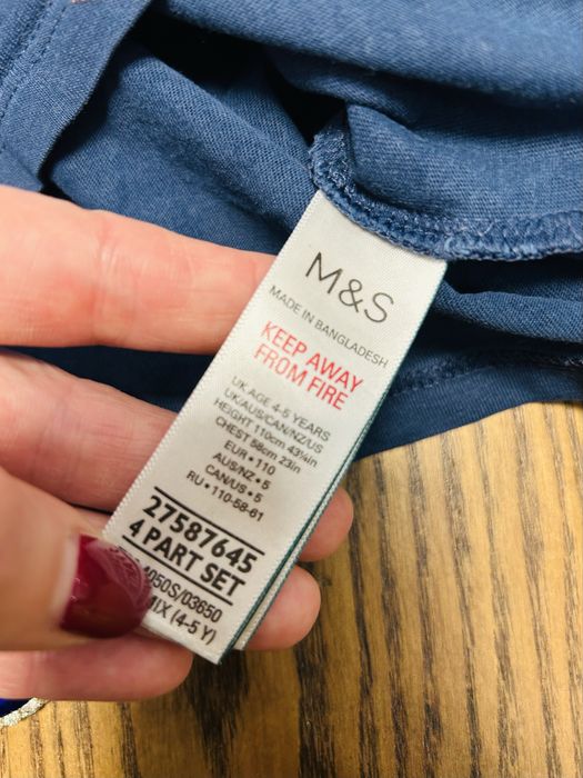 Фірмова піжама для дівчинки M&S на 4-5 років розмір 110