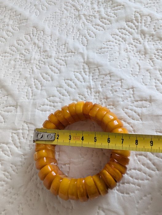 Bransoletka z królewskiego bursztynu egg yolk