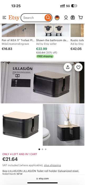 Ikea LILLASJON - Suportes de papel higiênico novos
