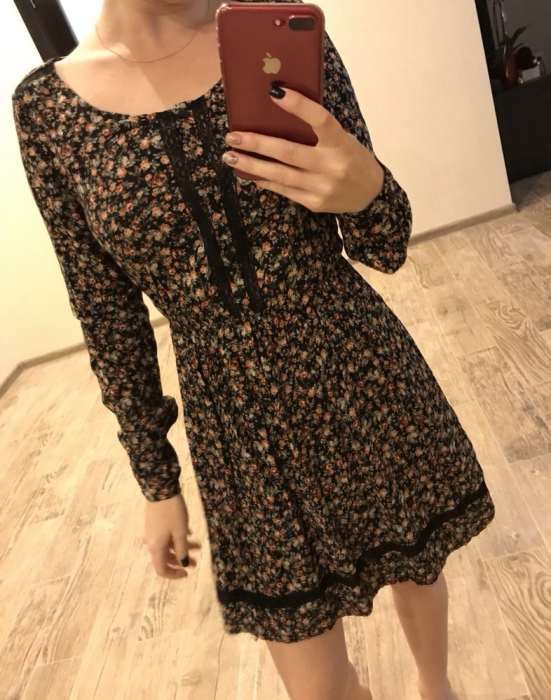 Платье цветочный принт, размер XS-S