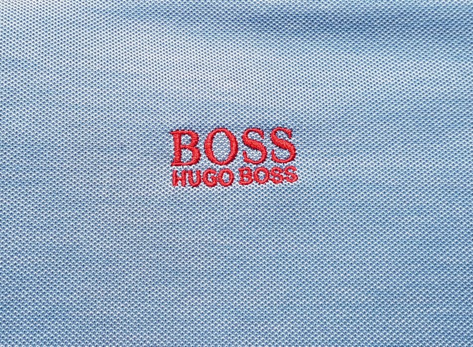 HUGO BOSS поло футболка slim fit оригінал S блакитна