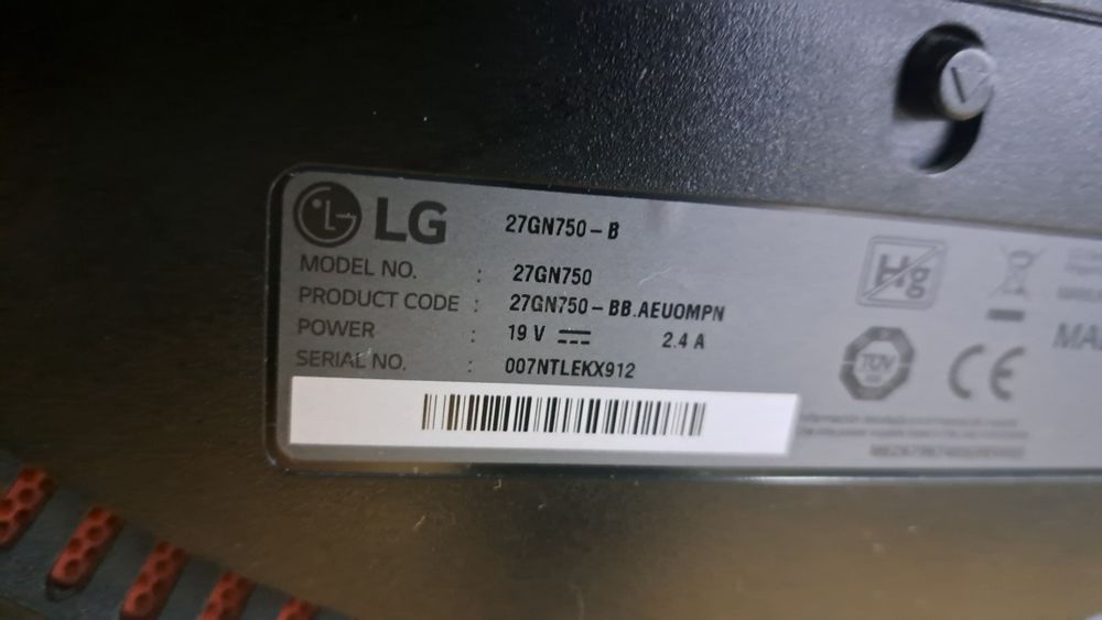 LG 27GN750-B 27” 240Hz – LCD OK / Main board avariada