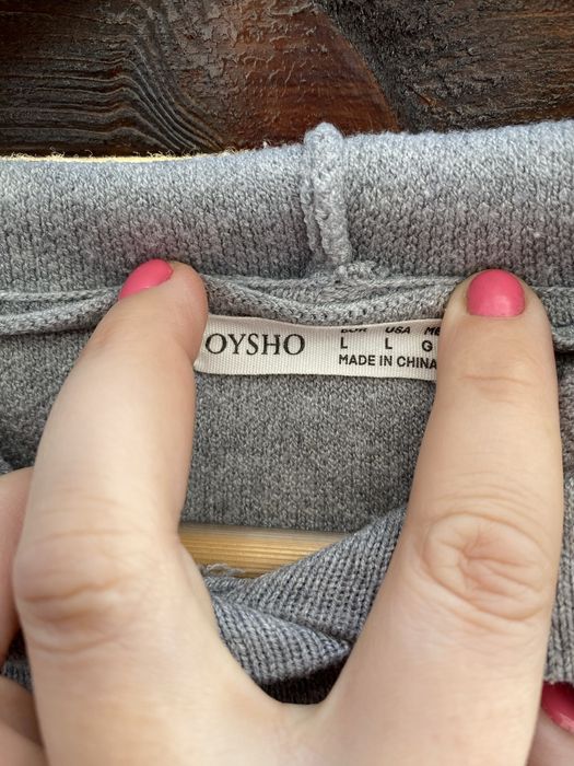 Bluza kaptur dzianina Oysho L 40 szary