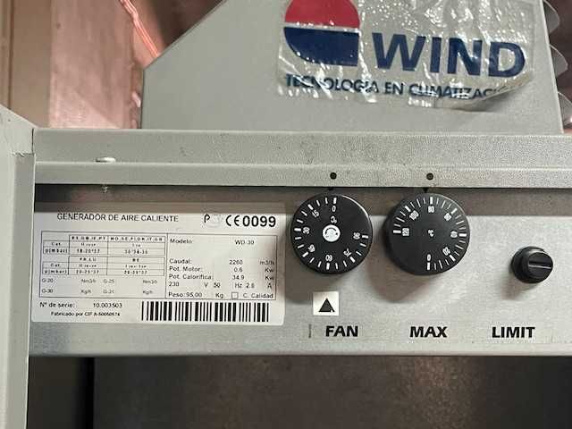Gerador de ar quente a gasóleo da marca WIND modelo WD-30
