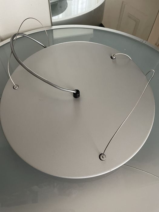 Candeeiro de suspensão diametro 60cm aluminio e vidro satinado
