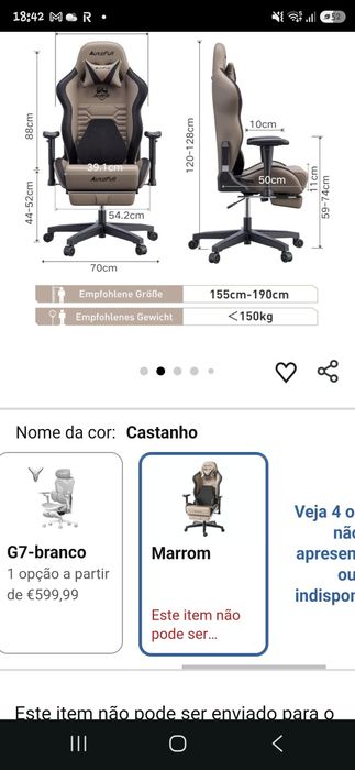 Cadeira Jogos Bege / Preta!