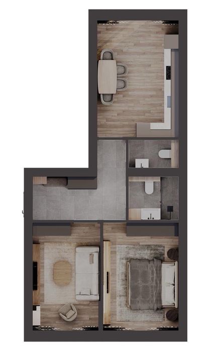 Простора та світла 2к.кв. на 2 поверсі (65м2)