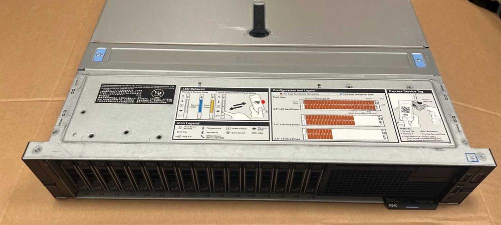 Сервер Dell PowerEdge R740, 2x Xeon Gold 6136, 32GB DDR4, 16x 1.8TB SAS, H730p