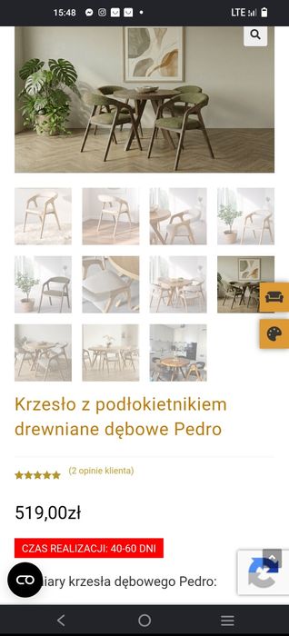 Krzesła dębowe Pedro Tuszkowski 8szt