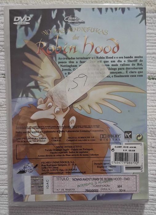 (Lote 6) - DVD Robin Hood - falado em português (novo e selado)