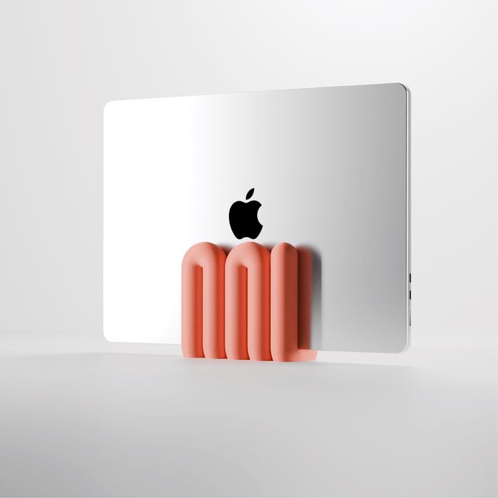 Suporte vertical para laptop | Organizador minimalista para mesa | Suporte para MacBook | Acessório para espaço de trabalho | Base impressa em 3D