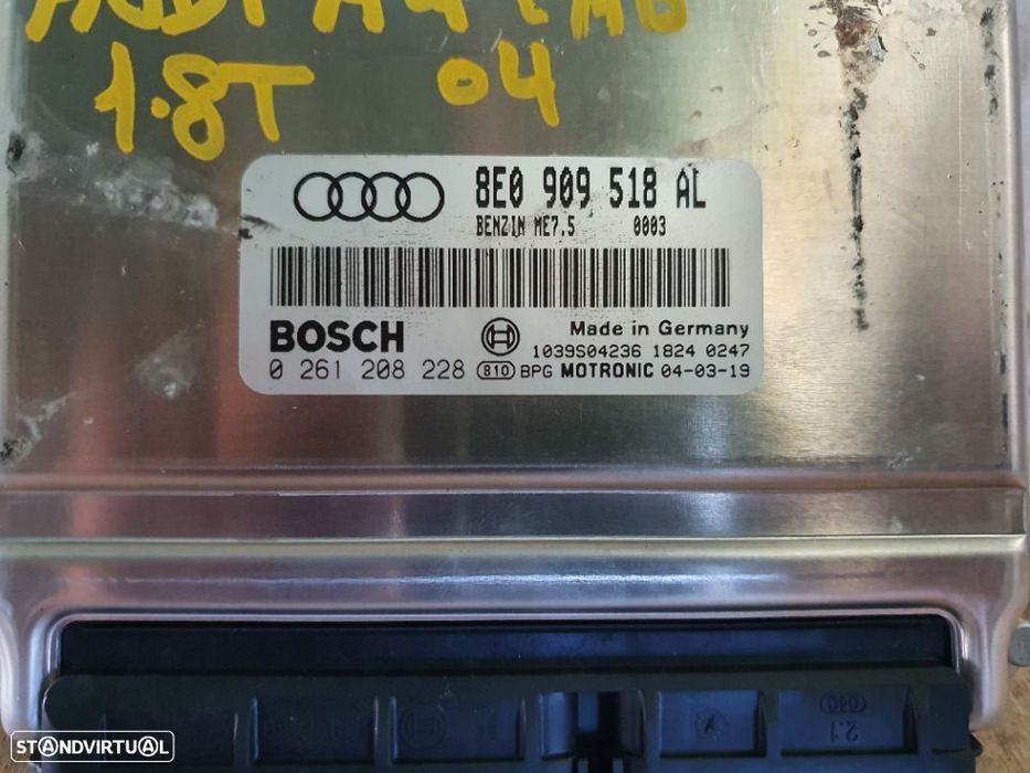 Centralina do motor - Audi A4 1.8 TURBO - 8E090.9518AL