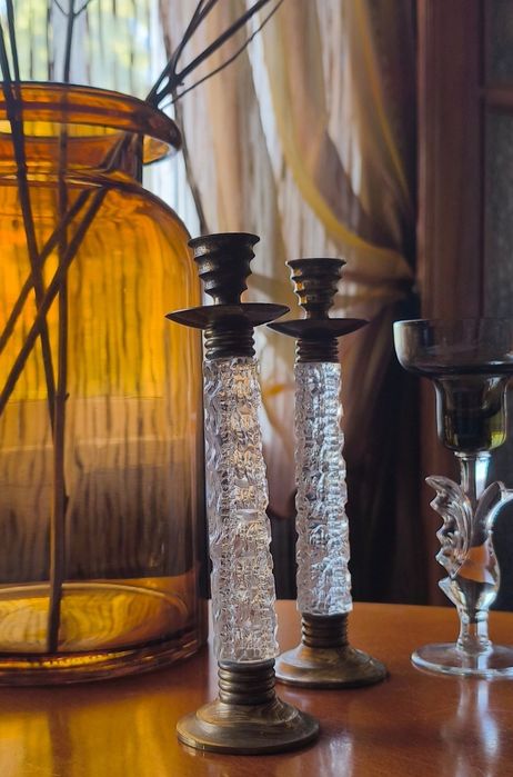 Подсвечник підсвічник хрусталь кришталь старинное стекло подарок декор