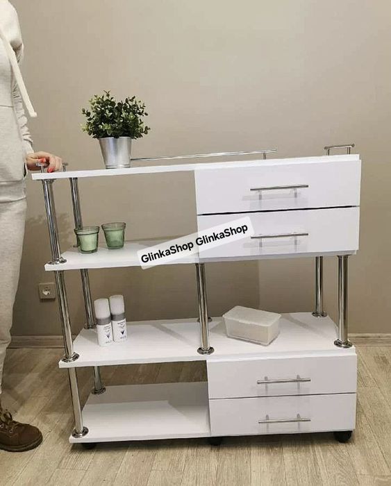 Тумба Комод у салон краси під апарат Етажерка на трубах Стіл Стелаж